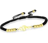 LGBBTI Music Note Bracelet for Women Men Handmade Adjustable Braided Rope String Charm Jewelry Gift for Musician Teacher Music Lovers, G-B string