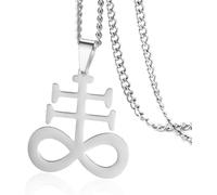 LGBBTI Sustainability Layer Stainless Steel Cross Pendant Church Antigravity, Silver Leviathan Necklace