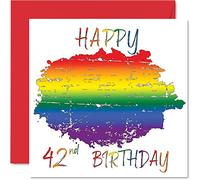 LGBT 42nd Birthday Cards for Partner, Happy 42nd Birthday