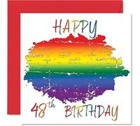 LGBT 48th Birthday Cards for Partner - Happy 48th Birthday - LGBT Card for Partner from Girlfriend Boyfriend, 145mm Gay Pride Gifts Greeting Cards