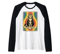 LGBT Ally Cat Tarot Card Gay Pride Month Rainbow Flag LGBTQ Raglan Baseball Tee