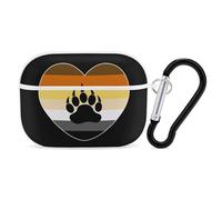 LGBT Bear Pride Heart Cute Case Compatible with AirPods Pro Protective Cover with Keychain
