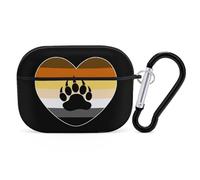 LGBT Bear Pride Heart Cute Case Compatible with AirPods Pro Protective Cover with Keychain