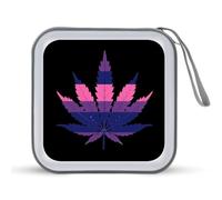 LGBT Bisexual Gay Flag Weed CD Case Holder Portable 40 Capacity DVD Wallet Storage Organizer for Car Travel