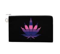 LGBT Bisexual Gay Flag Weed Coin Purse Fashion Canvas Pouch Portable Wallet Makeup Bag for Men Women