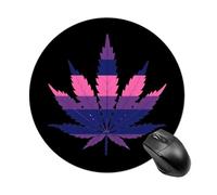 LGBT Bisexual Gay Flag Weed Mouse Pad Round Mouse Mat Non-Slip Mousepad for Home Office