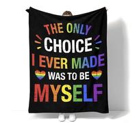 LGBT Blanket Gay Pride Throw Rainbow LGBT Colorful Flannel Soft Warm Enlarged Blankets 60”x50”Thickened Fuzzy Plush for Men Women Gay Pride Plush Throw Blanket Gift for Bed Sofa Multiple Sizes
