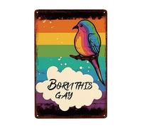 Lgbt Born This Gay Wall Metal Sign Vintage Tin Sign Funny Hanging Wall Plaque For Bar Pub House Garage