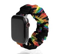 LGBT Canada Pride Replacement Watchband Cute Printed Watch Strap Elastic Solo Loop Bands Compatible for Apple Watch 38mm/40mm