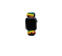 LGBT Canada Pride Replacement Watchband Cute Printed Watch Strap Elastic Solo Loop Bands Compatible for Apple Watch 38mm/40mm