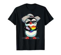 LGBT Cute Penguin Heart Progressive Pride Flag LGBTQ+ T-Shirt