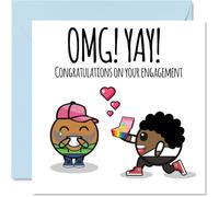 LGBT Engagement Cards for Couples - Congratulations on your Engagement - Congrats Well Done Card, Gifts for Fiance Fiancee, 145mm Wedding Marriage Greeting Cards
