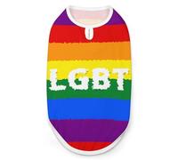 LGBT Flag Lesbian Gay Print Pet Clothes T Shirt Pets Clothing Vests Tee Tops Dogs Costume Coat For Dog Cat 2XL