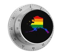 LGBT Flag Map of Alaska Vintage Kitchen Timers No Batteries Loud Alarm Digital Timer for Baking Cooking