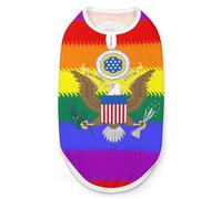LGBT Flag United States Emblem Dog And Cat Clothes Pet Summer Sleeveless T Shirt Basic Vest S