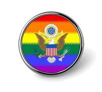 LGBT Flag United States Emblem Round Brooch Cute Pin Badges Decoration Jewellery for Men Women Metal Lapel Pins