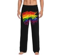 Lgbt Flag With Colorful Splashes Men's Pajama Pants Lounge Pjs Bottoms Sleepwear Bottom Pants With Pockets