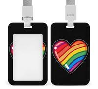 LGBT Gay Flag Card Holder Cute ID Badge Holders Card Protector for Office Work Women Men