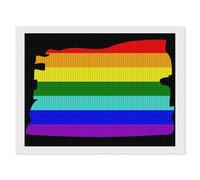 LGBT Gay Flag Funny Diamond Art Painting Kits for Adults Horizontal Version Round Drill Dots Picture Crafts