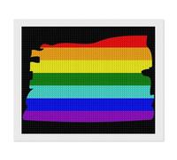 LGBT Gay Flag Funny Diamond Art Painting Kits for Adults Horizontal Version Round Drill Dots Picture Crafts