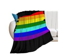LGBT Gay Flag Soft Flannel Blanket 250g Large Bed Blankets Lightweight Carpet for Sofa Couch Bed 40"*50" （100 * 130cm）