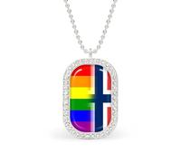 LGBT Gay Norway Flag Custom Photo Necklace Personalized Picture Pendant Memory Jewelry for Women