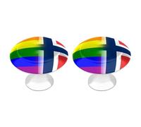 LGBT Gay Norway Flag Funny Round Cabinet Knobs Stainless Steel Drawer Pulls Decorative Door Handles