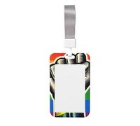 LGBT-Gay-Pride Abs Vertical Id Badge Holder, Name Badge with Clear Scanning Film