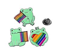 LGBT Gay Pride Brooches Pins,Pride Rainbow Flag Lapel Pins Bulk,Cute Rainbow Frog Enamel Pin,Enamel LGBT Lapel Pins,Funny Pride Gay Badge Pins for Clothes Bags Accessories