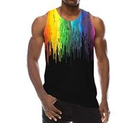 LGBT Gay Pride Day Awareness Mens Vest Tank Top Mens Tank Top Gay LGBTQ Pride Holidays Vest Rainbow T Shirt Summer Tank TopPride Tank Top Rainbow Pattern Sleeveless T Shirt LGBTQ Clothing