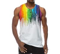 LGBT Gay Pride Day Awareness Mens Vest Tank Top Mens Tank Top Gay LGBTQ Pride Holidays Vest Rainbow T Shirt Summer Tank TopPride Tank Top Rainbow Pattern Sleeveless T Shirt LGBTQ Clothing