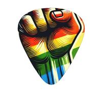 Lgbt-Gay-Pride-Fist 12 Pack Guitar Picks With 3 Thicknesses And Storage Box, Abs Plectrums For Electric Bass Guitar Players