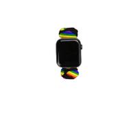 LGBT Gay Pride Flag Replacement Watchband Cute Printed Watch Strap Elastic Solo Loop Bands Compatible for Apple Watch 38mm/40mm