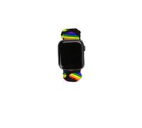 LGBT Gay Pride Flag Replacement Watchband Cute Printed Watch Strap Elastic Solo Loop Bands Compatible for Apple Watch 42mm/44mm