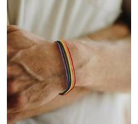 Lgbt Gay Pride Lesbian Rainbow Friendship Bracelet LGBT Wax Rope Trans Men Charm