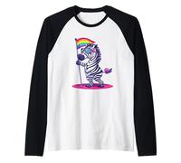 LGBT Gay Pride Month Zebra Rainbow Flag LGBT Parade LGBTQ Raglan Baseball Tee
