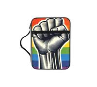 LGBT-Gay-Pride-Power Bible Cover Case with Handle, Water-Resistant Oxford Fabric Bible Bag Organizer with Zipper Pockets for Church