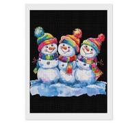 LGBT Gay Pride Snowman Diamond Painting Kits for Adults Full Square Drill Diamond Art 12"x16"
