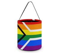 LGBT Gay Proud South Africa Flag Cute Halloween Candy Bucket Reusable Collapsible Candies Basket Fabric Tote Bags
