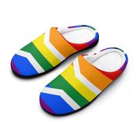 LGBT Gay Proud South Africa Flag Funny Men's Cotton Slippers Soft Non-Slip Rubber Sole House Slipper Indoor Outdoor
