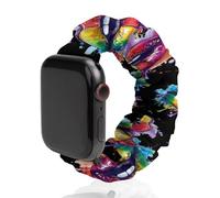 LGBT Gay Rainbow Lips Replacement Watchband Cute Printed Watch Strap Elastic Solo Loop Bands Compatible for Apple Watch 38mm/40mm