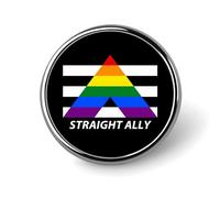 LGBT Gay Straight Ally Pride Flag Pins Round Buttons Brooches Enamel Lapel Pin Party Supplies Decor Badges for Hats Clothes Bags