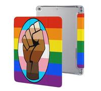 LGBT Gay Trans BLM Fist Flag Printed Tablet Case Compatible with iPad Series Hard Translucent Back Protective Cover