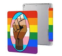LGBT Gay Trans BLM Fist Flag Printed Tablet Case Compatible with iPad Series Hard Translucent Back Protective Cover