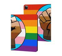 LGBT Gay Trans BLM Fist Flag Printed Tablet Cases Compatible with iPad Series Slim Trifold Stand Protective Cover