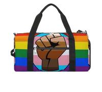 LGBT Gay Trans BLM Fist Flag Travel Duffle Bag with Shoes Compartment