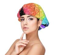 Lgbt Gilter Rainbow Gay,Adult's Satin Sleeping Cap - Women's Elastic Sleep Bonnet, Adjustable Overnight Hair Cover