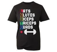 LGBT Gym Funny T-Shirt Lats Glutes Siceps Triceps Quads Rainbow Love Pride Funny Adult Kids Unisex Gift Tee Top (Black, 4XL)