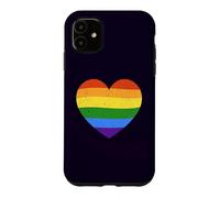 LGBT Heart with Rainbow Flag - Pride Month Gender Equality Case for iPhone 11