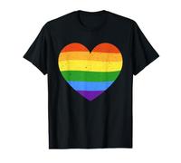 LGBT Heart with Rainbow Flag - Pride Month Gender Equality Value Graphic T-Shirt